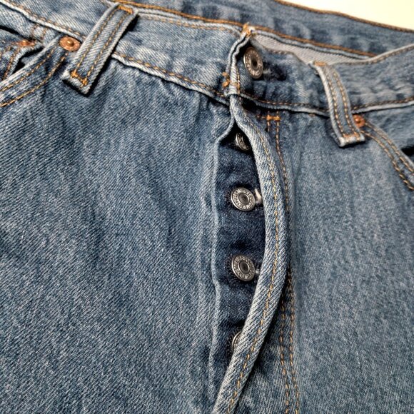 Levi Strauss Levis 501 Button Fly Jeans 32x31 Actual Size Blue Denim READ - Picture 10 of 16